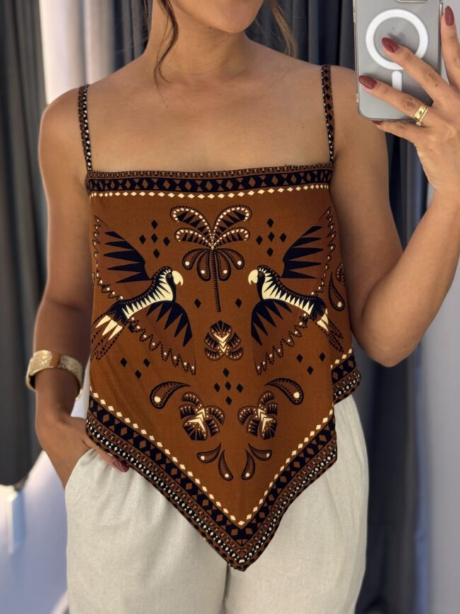 Cropped Lenço Tropical