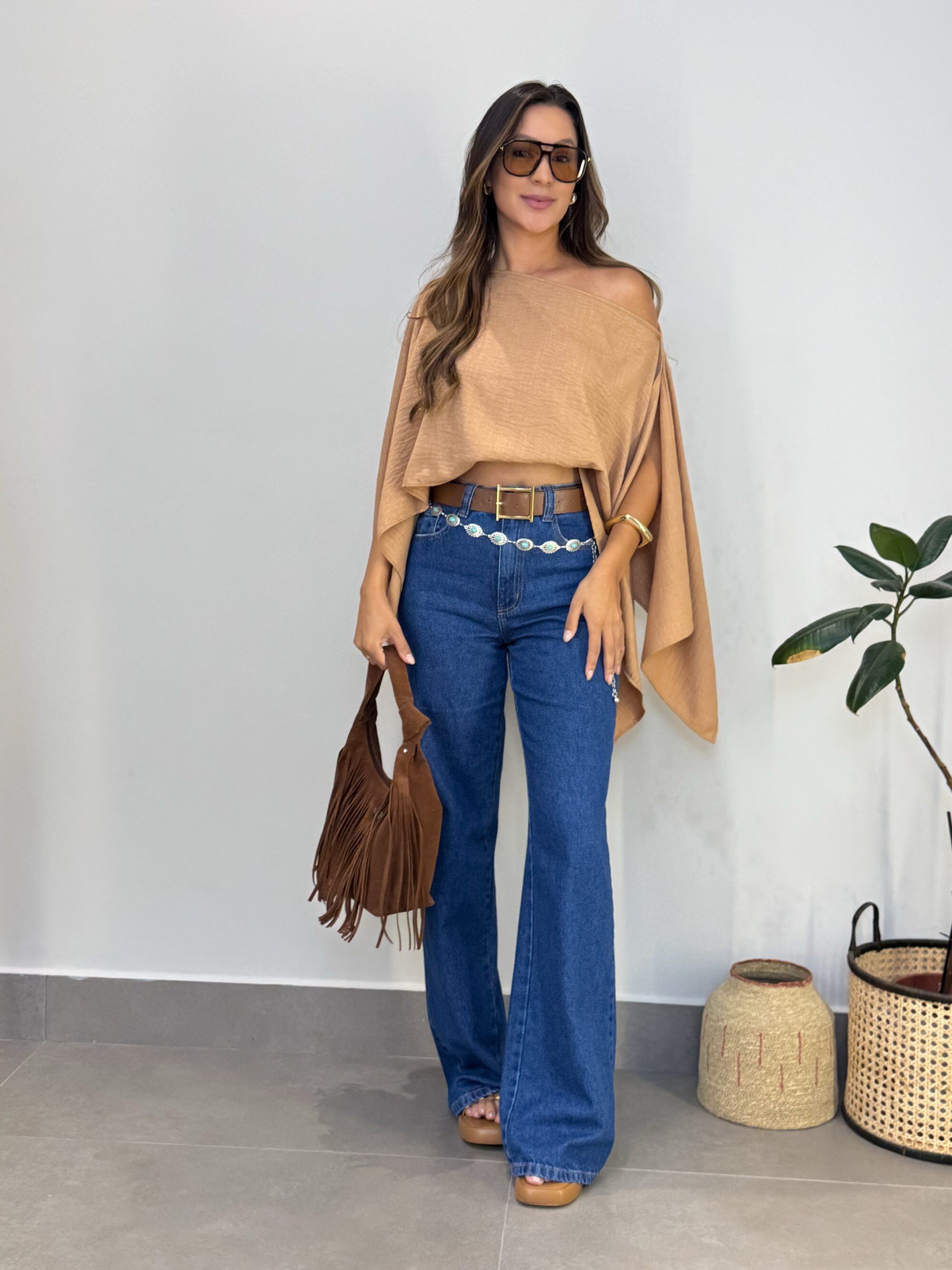 Calça Wide Leg Escura - Imagem 5