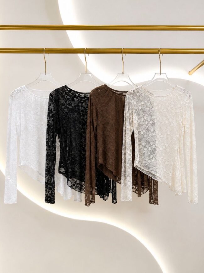 Blusa Renda Assimétrica